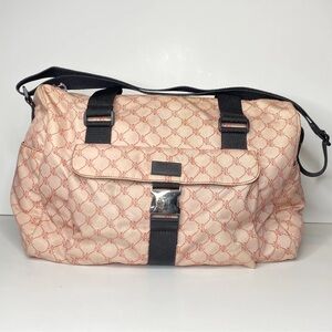 Ralph Lauren Pink Signature Nylon Logo Weekend Duffel Bag